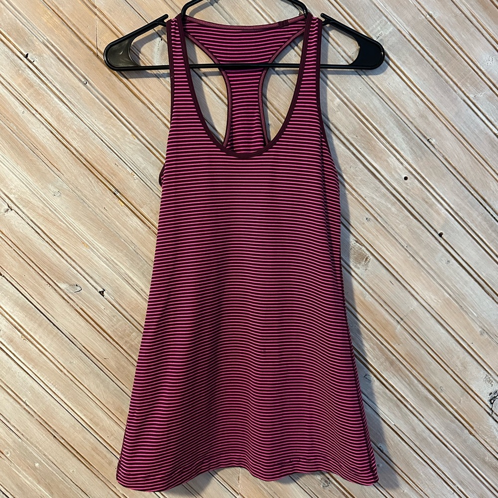 lululemon athletica Pink & Magenta Striped Racerback Athletic Tank Top